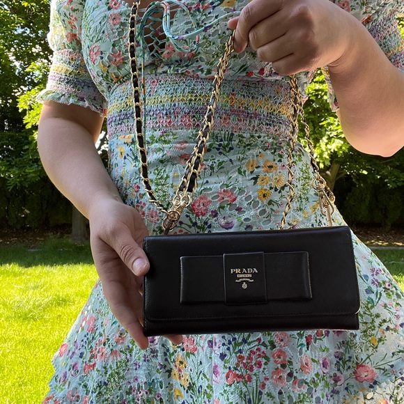 Prada black wallet with chain for crossbody - Picture 2 of 6